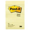 Post-It Super Sticky Notes Canary Yellow Lined 101 x 152mm 100 Sheets