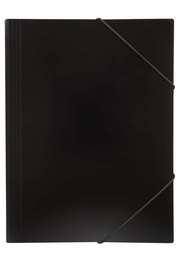 Marbig Document Wallet Polypropylene Elastic Closure A4 Black