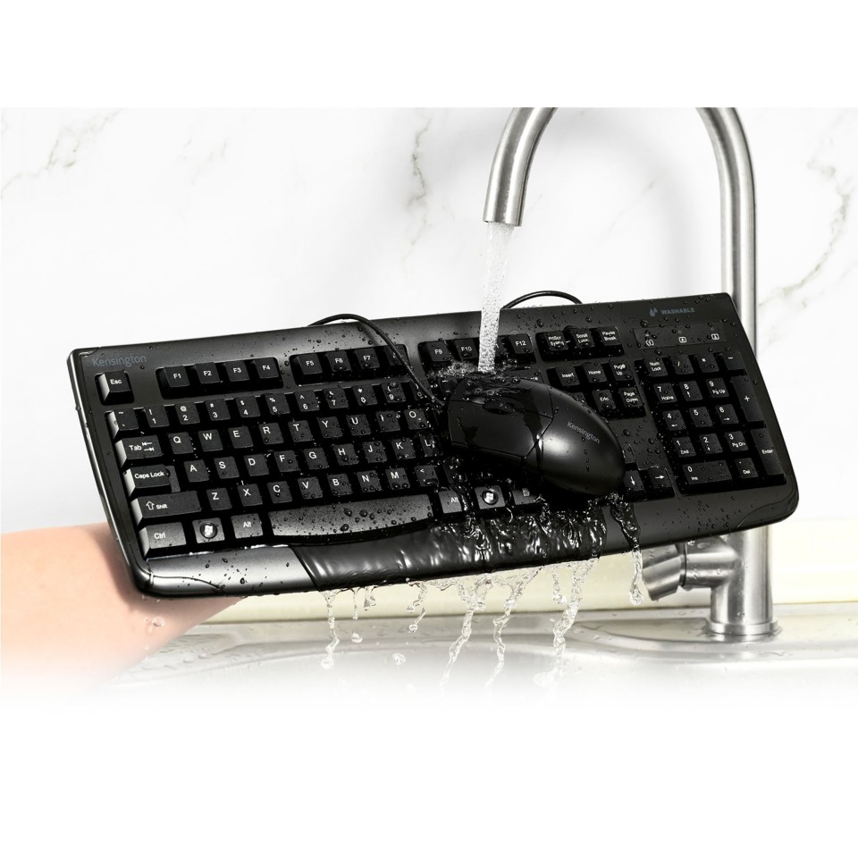 Kensingtonpro Fit Washable Keyboard And Mouse Desktop Set