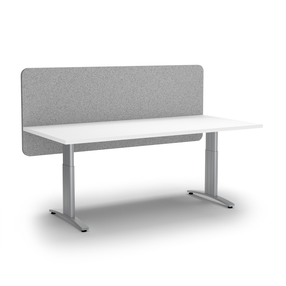 Desk Screen Modesty 1200Wx600Hmm Dark Silver Grey