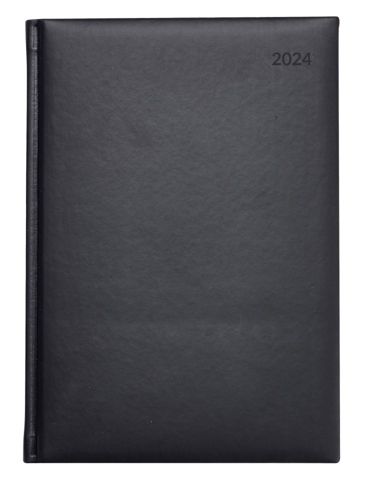 Ambassador 2024 Lexington Soft Touch Hardcover Diary A5 Day To Page Black