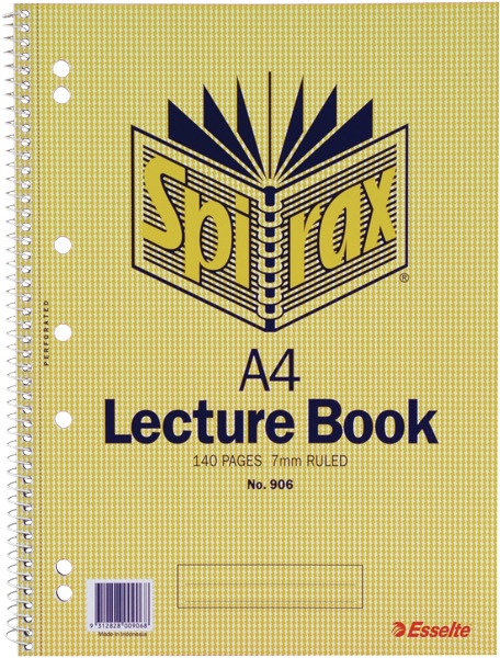 Spirax 906 Lecture Book Side Opening A4 140 Pages