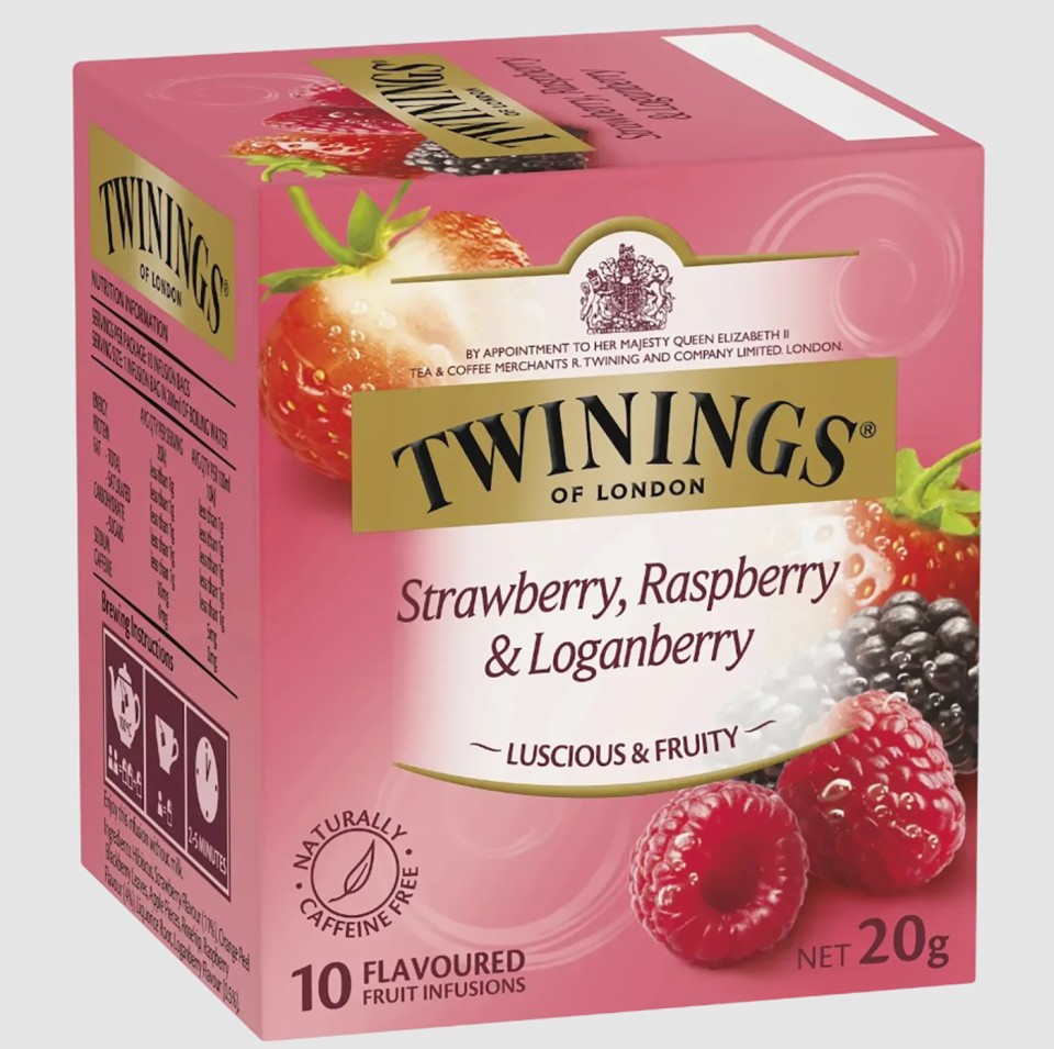 Twinings Tea Bags Enveloped Strawberry Raspberry Loganberry Pack 10