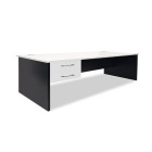 Sonic Straight Desk with Drawers 1500Wx800Dmm White Top / Charcoal Frame image