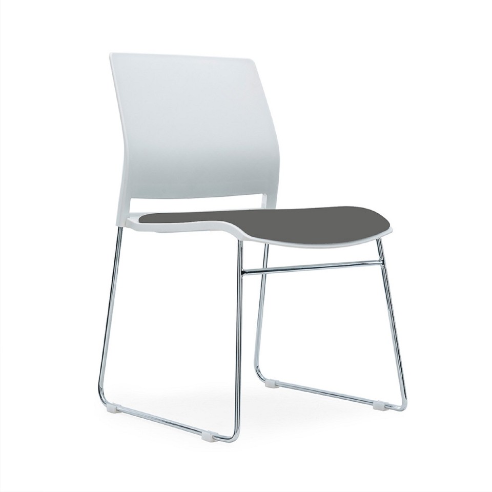Soho Visitor Chair With Seat Pad White