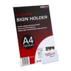 Deflecto Slanted Sign/menu Holder With Business Card Portrait A4 image
