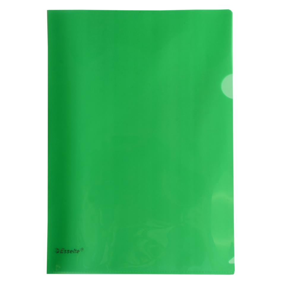 Esselte L-Shape Pocket Heavy Duty Green Pkt12