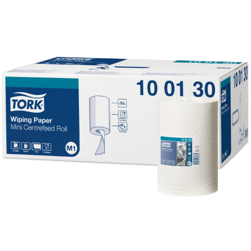 Tork M1 Wiping Paper Mini Centrefeed Roll 100130 M1 215mm x 120m White Carton 11