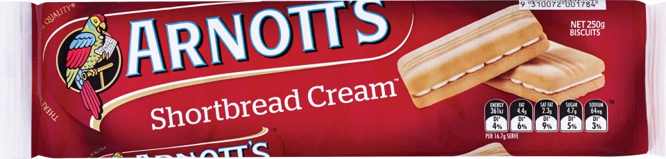 Arnott Shortbread Biscuits Cream 250g