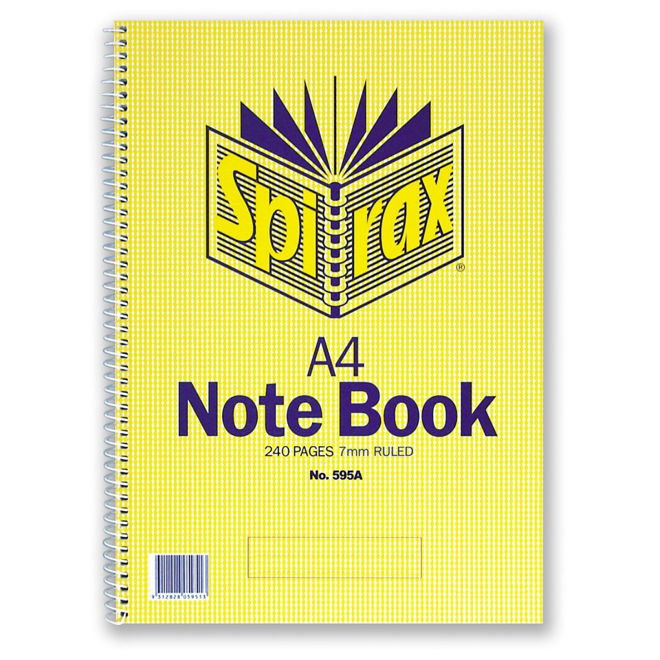 Spirax 595A Spiral Notebook A4 240 Pages