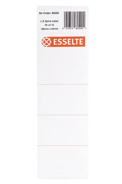 Esselte Lever Arch Spine Labels Silver Back Pack 10