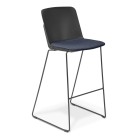 Scout Barstool Black With Upholstered Seat image