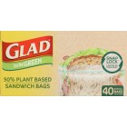 Glad To Be Green Storage Bags Plant Based Resealable 180x170mm Pack 40 image