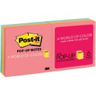 Post-it Self-Adhesive Notes R330-AN Poptimistic/Cape Town Pop-Up 76x76mm Assorted Colours Pack 6 image