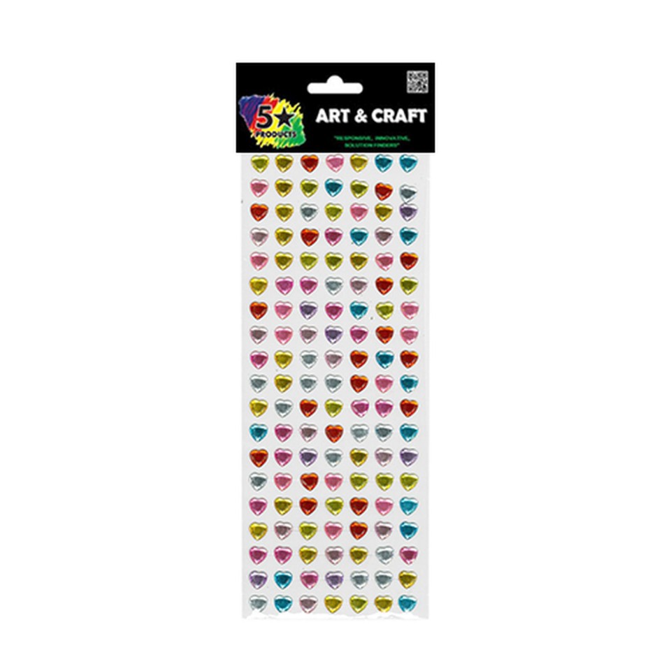 Five Star Stickers Gem Hearts Assorted Colours Pack 133