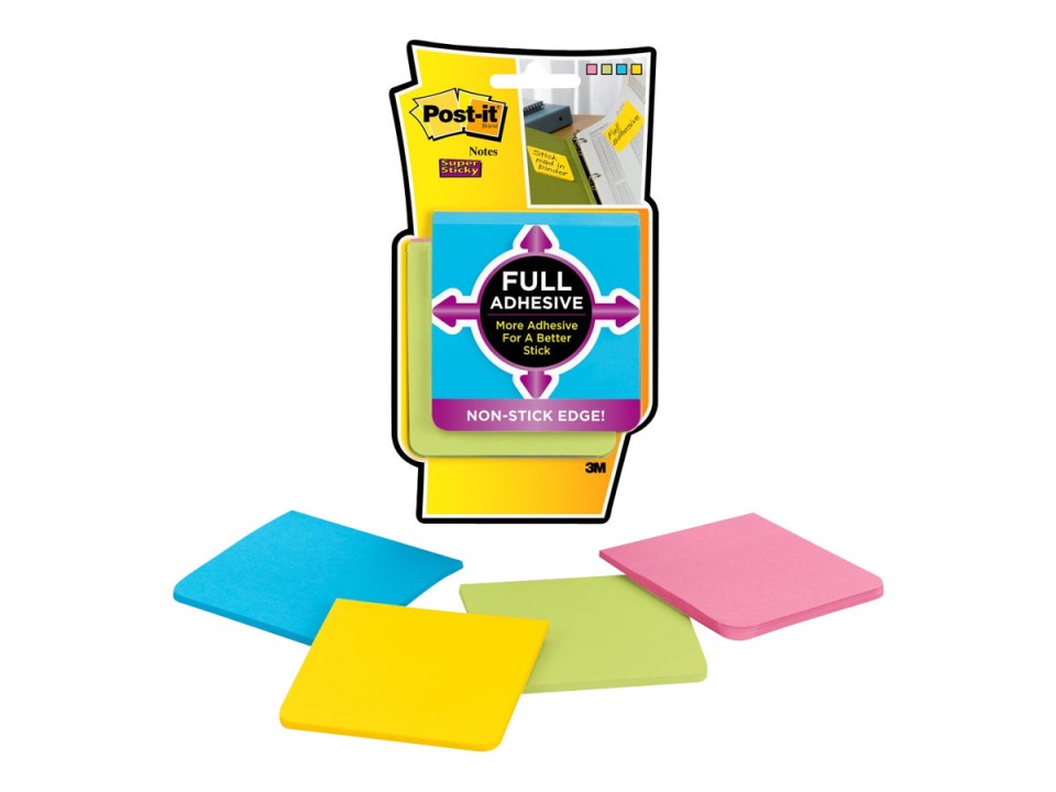 Post-it Super Sticky Full Stick Notes F330-4SSAU 76x76mm Energy/Rio Pack 4