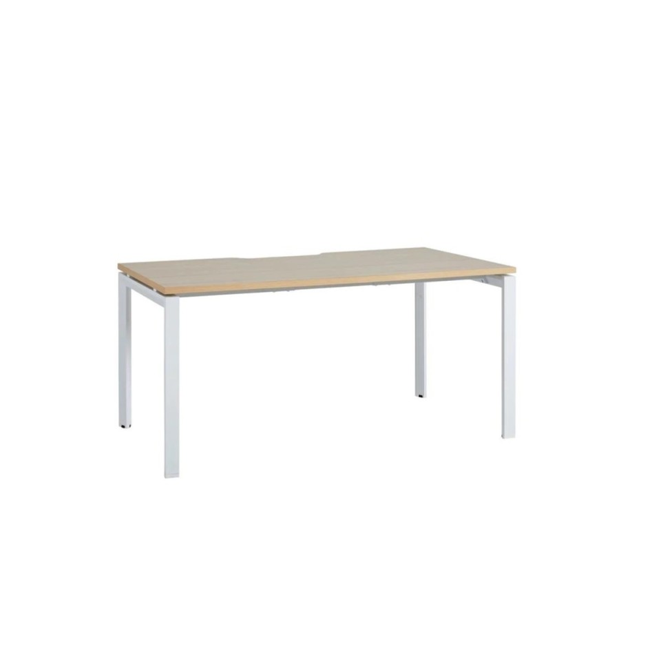 Novah Straight Desk Autumn Oak Top / White Frame