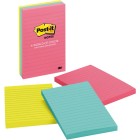 Post-it Self-Adhesive Notes 660-3AN Poptimistic/Cape Town Lined 101x152mm Pack 3 image