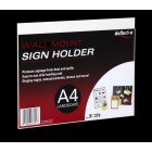 Sign/Menu Holder Wall Mounted Landscape A4 Clear image
