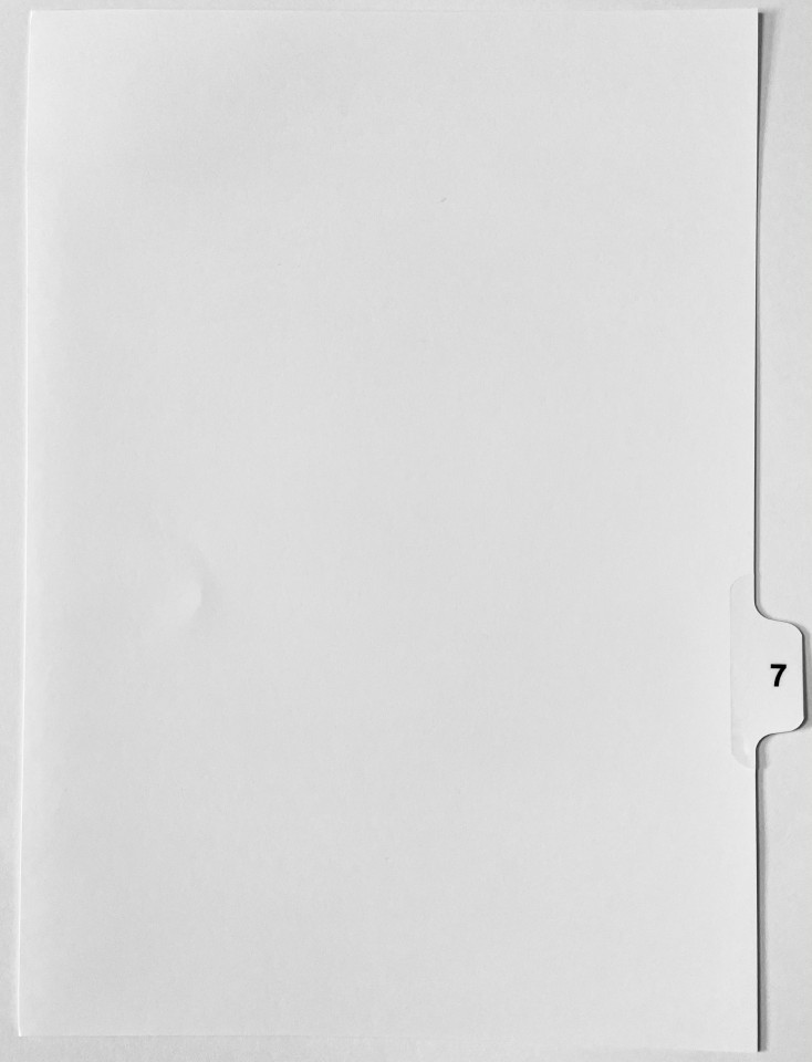 A4 Tab Dividers Printed Tab #7 of 10 White 100 Sets