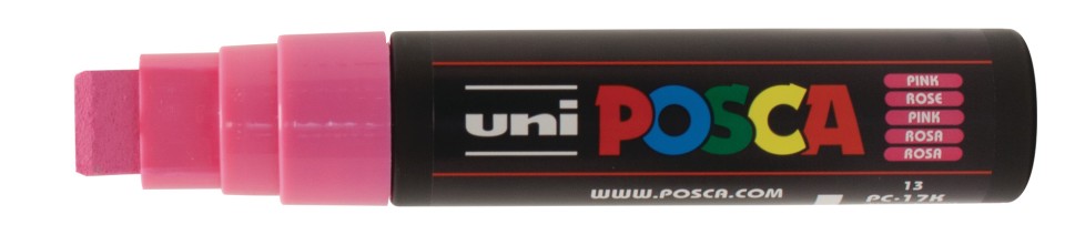 Uni Posca Paint Marker Chisel Tip Extra-Broad 15.0mm Pink