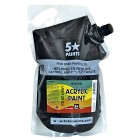 5 Star NZACRYL Acrylic Paint 1.5 Litre Pouch Black image