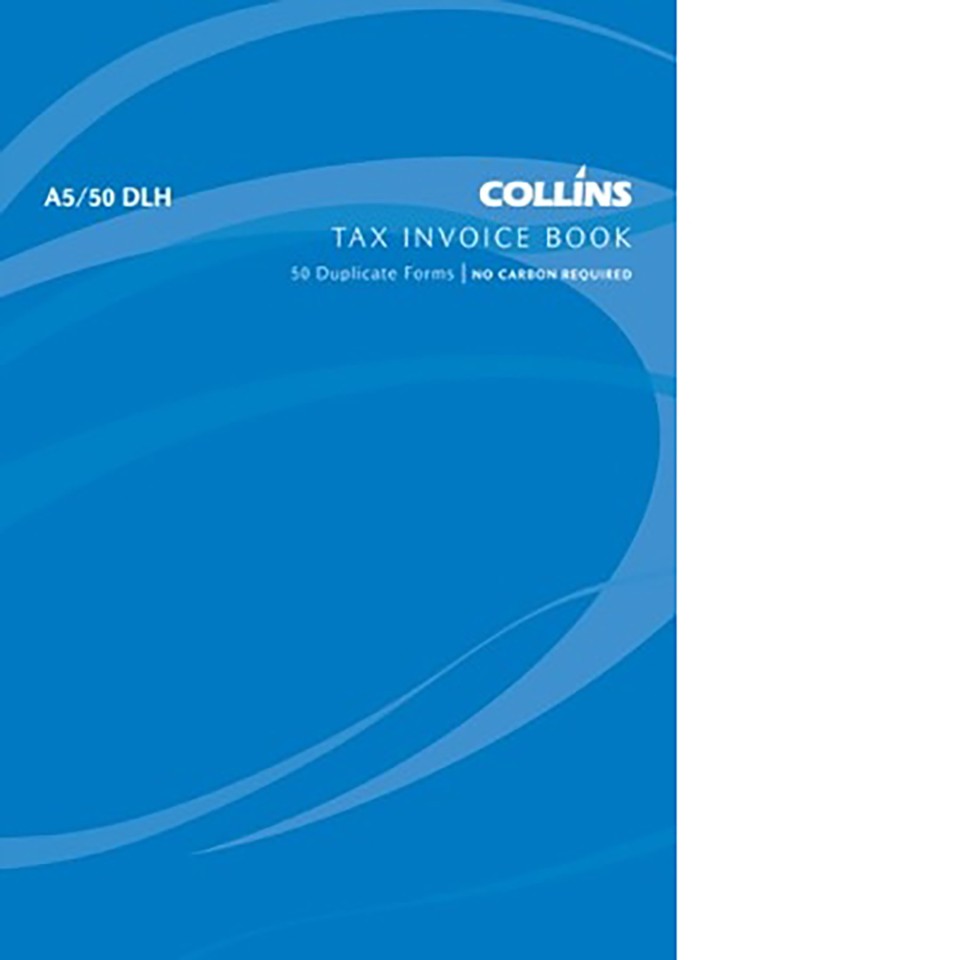Collins Tax Invoice Book No Carbon Required A5/50 DLH 50 Duplicates