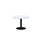 Classic Round Coffee Table 600 Dia x  450H x 25mm Snowdrift Top With Black Frame image
