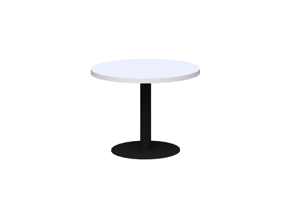 Classic Round Coffee Table 600mm Diameter White Top / Black Frame