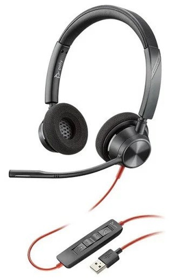 Poly Plantronics Blackwire 3320 Uc Usb-a Over The Head Binaural Wired Stereo Headset