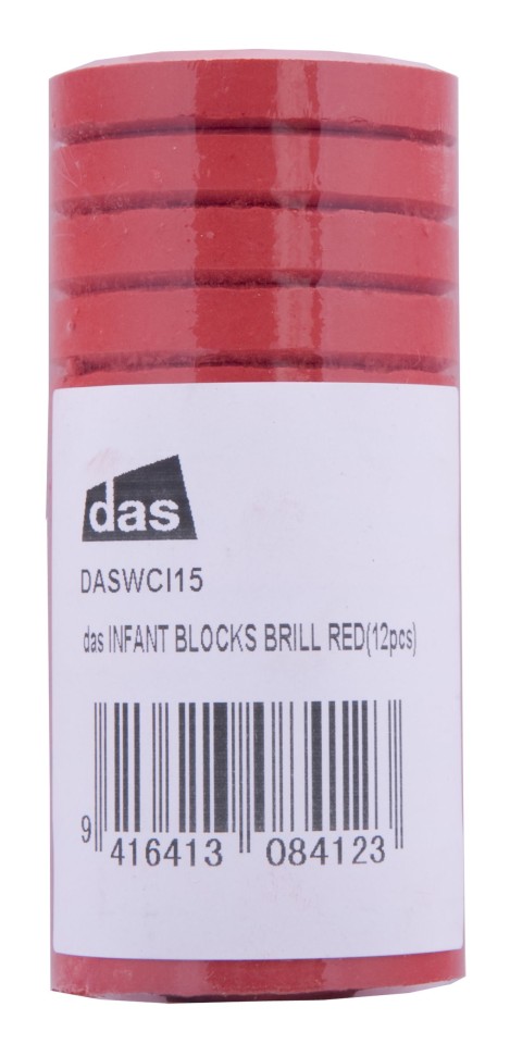 DAS Tempera Paint Blocks S0 Brilliant Red Pack 12