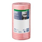 Tork Cleaning Cloth Heavy Duty Colour Coded Roll 297702 90 Sheets Red image