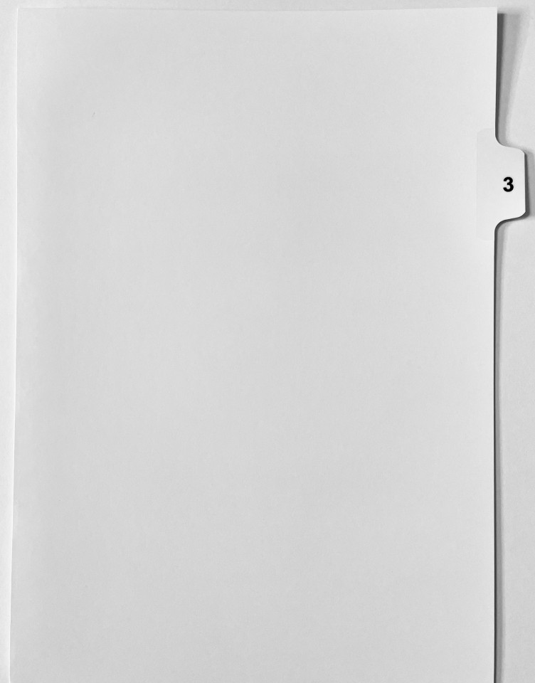 A4 Tab Dividers Printed Tab #3 of 10 White 100 Sets