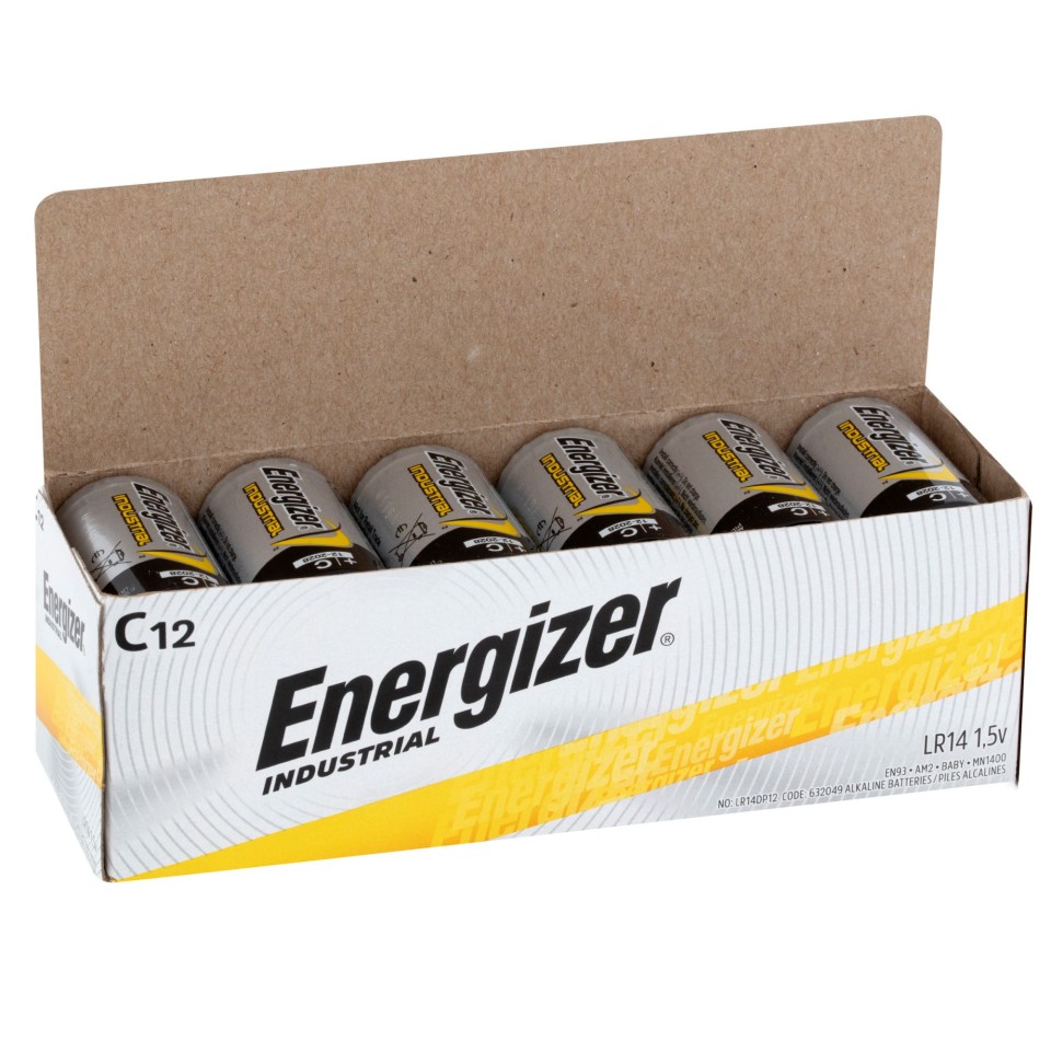 Energizer Industrial C Battery Alkaline Box 12