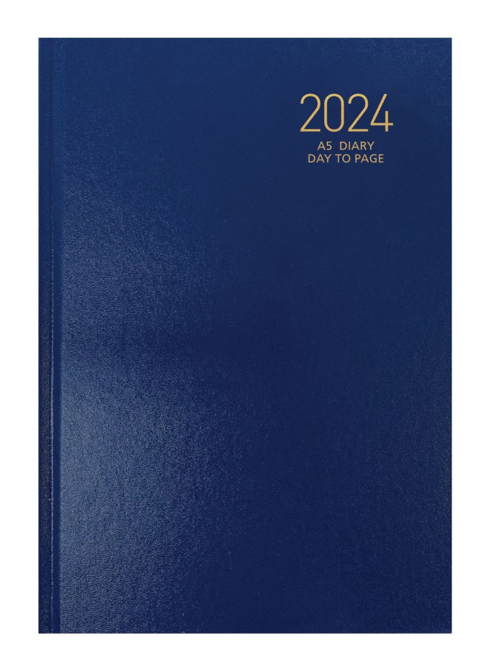 NXP 2024 Hardcover Diary A5 Day To Page Navy