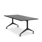 Gravitate Flip Table 1600Wx800D Black Woodgrain Top / Black Frame image