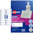 Avery Crystal Clear Address Labels Laser Printers, 99.1 x 38.1 mm, 350 Labels (959051 / L7563) image