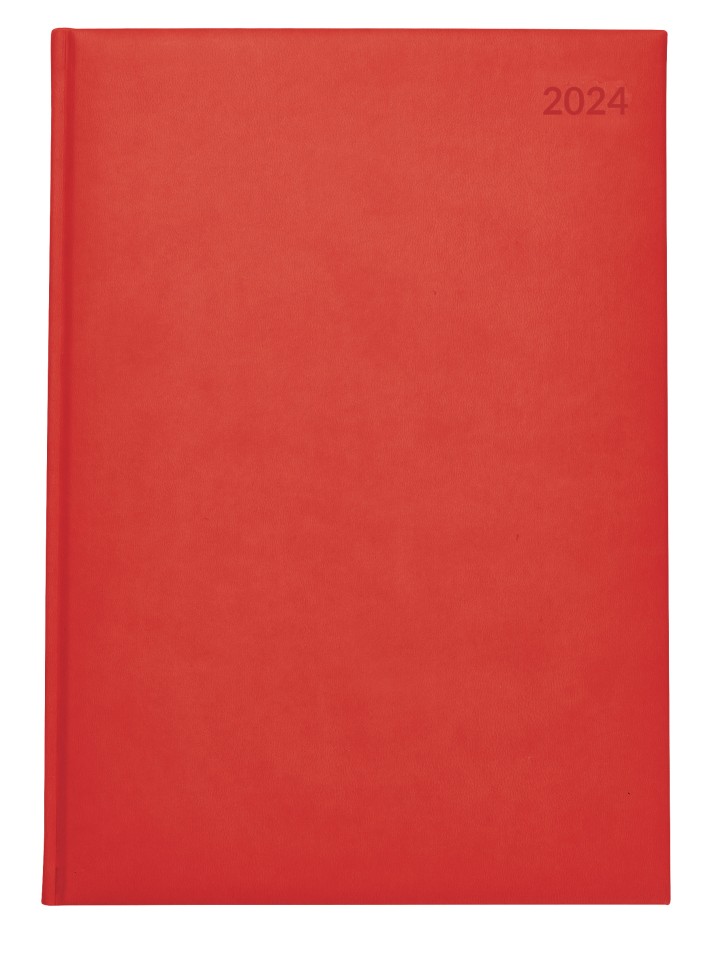Ambassador 2024 Lexington Soft Touch Hardcover Diary A5 Day To Page Red