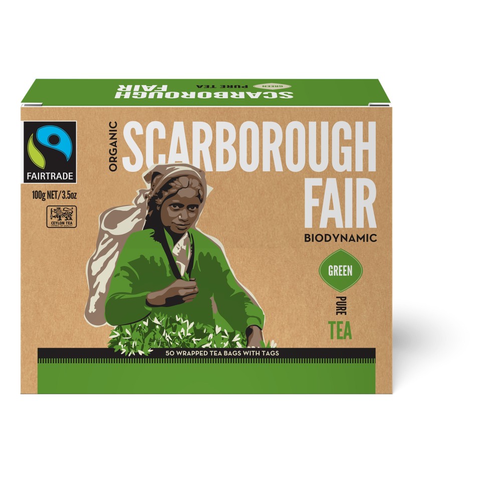 Scarborough Fair Tea Bags Tagged Organic Green Tea Pack 50