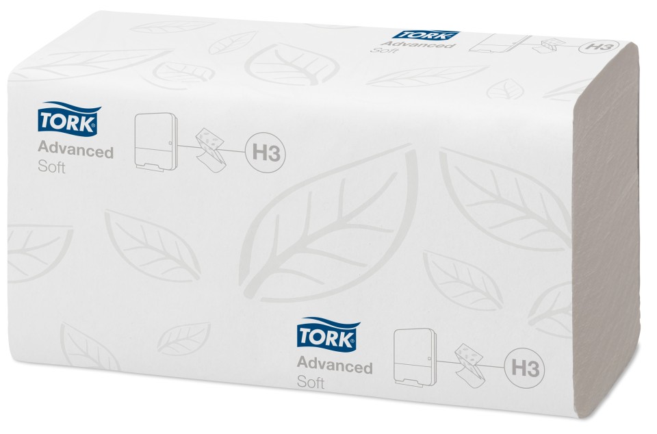 Tork Hand Towel Singlefold Advanced 2 Ply 290163 H3 250 Sheets White Carton 15