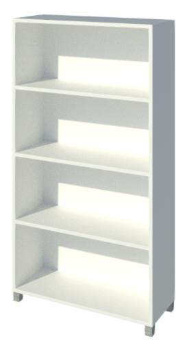 Bookcase 4 Tier 800Wx300Dmm White