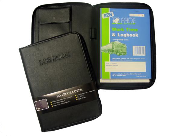 OSC Log Book Cover Leather Look Black