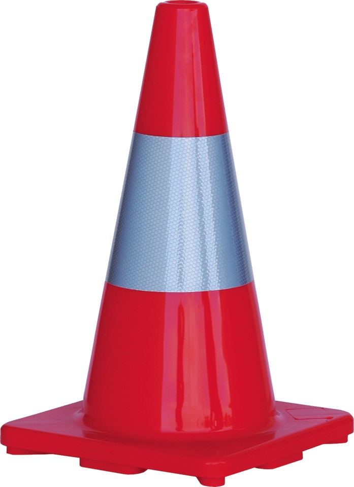 Paramount Safety Tc450R Traffic Road Cone Reflective Tapehigh Visibility Orange 450mm Each