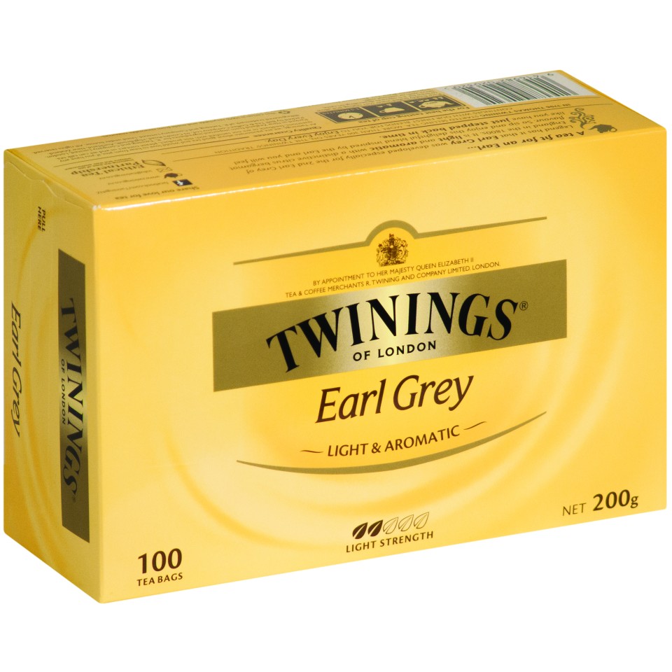 Twinings Earl Grey Tagless Tea Bags Packet 100