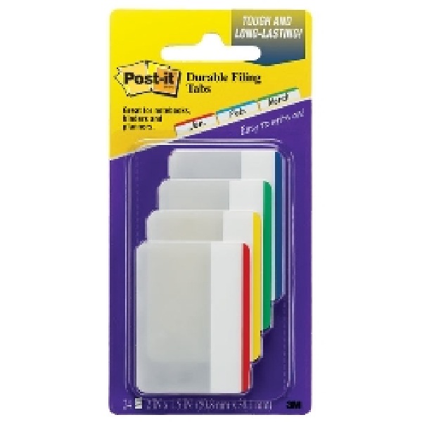 Post-it Filing Tabs 686-F 50x38mm Assorted Colours Pack 4