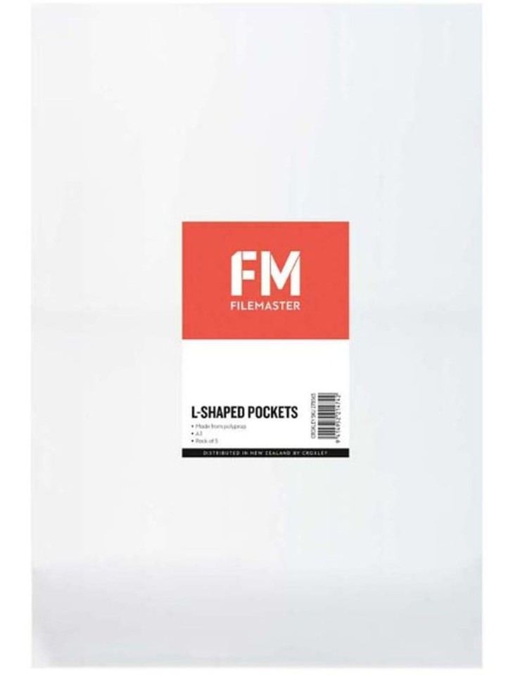 FM L Shape Pockets A3 Clear Pack 5