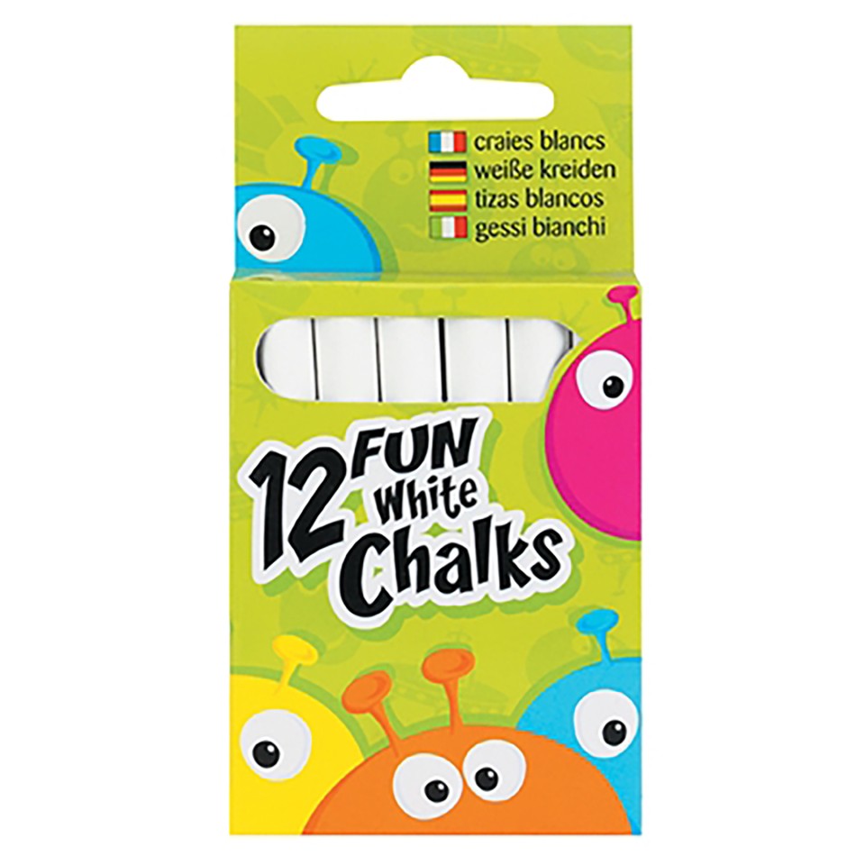 EC Chalk Sticks White Pack 12