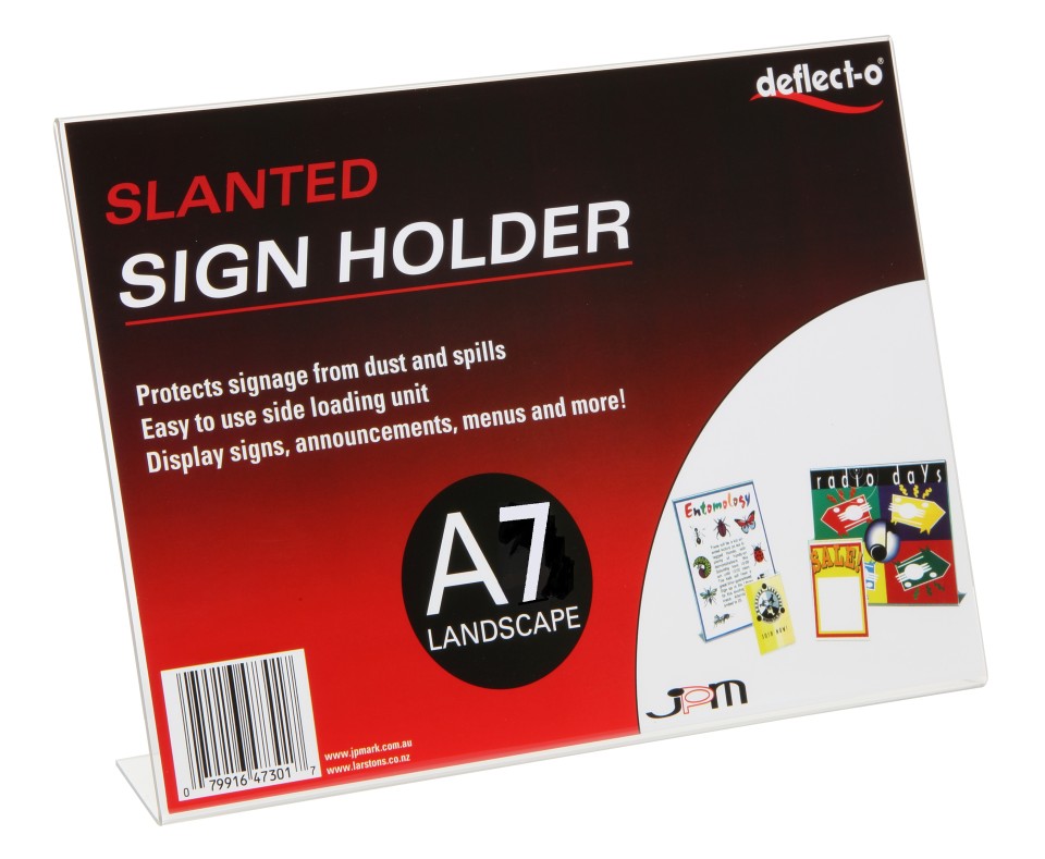 Deflecto Sign/Menu Holder Slanted Landscape A7