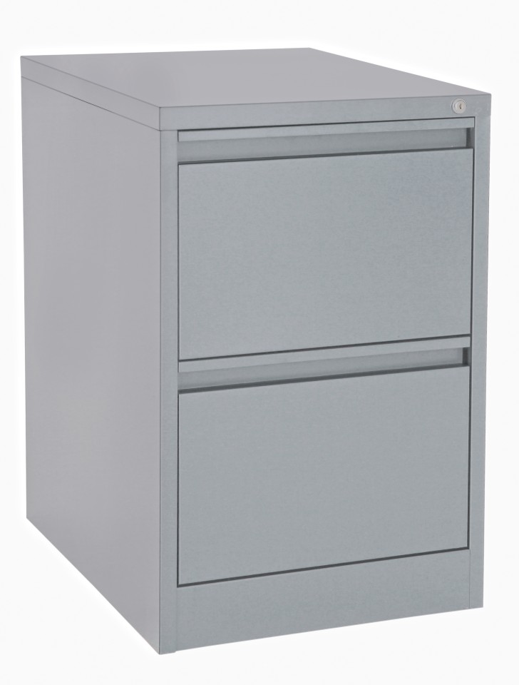 Proceed Filing Cabinet 2 Drawer Lockable 465Wx620Dx720Hmm Stone Grey