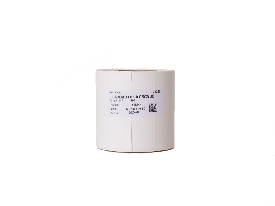 Thermal Labels Permanent 70x40mm White Roll 500